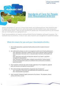 EUMUSCNET Standards of Care RA patient versie pdf